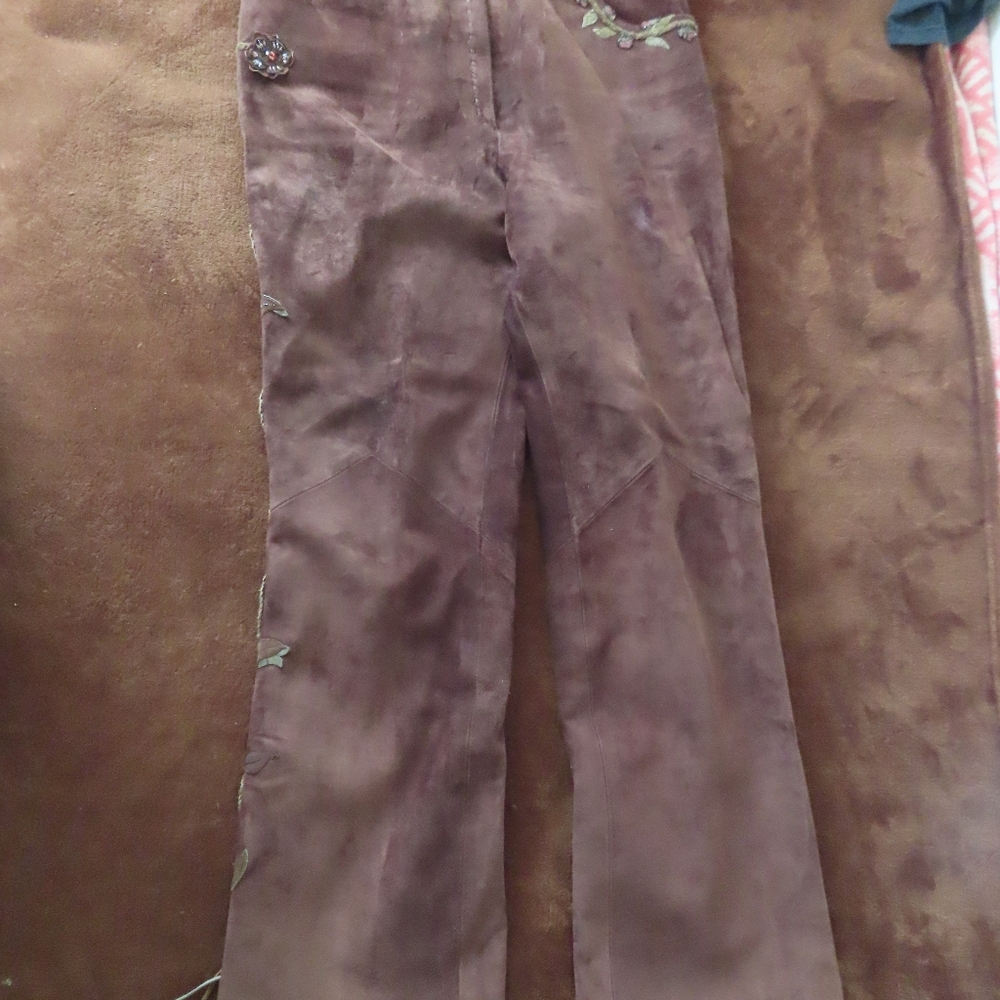 Gossamer Wings  suede leather Pants by Barbara Grimes (no size read!!!!!!!)